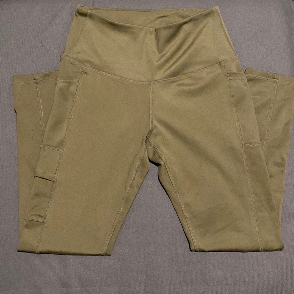 Ankle length size small olive green yoga leggings